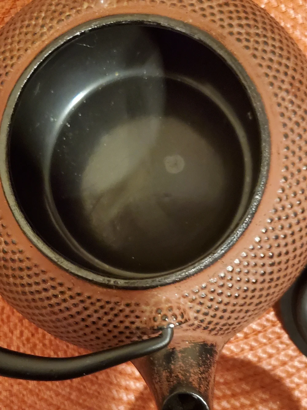 Cast Iron Teapot Brown with Black Handle - Traditional 